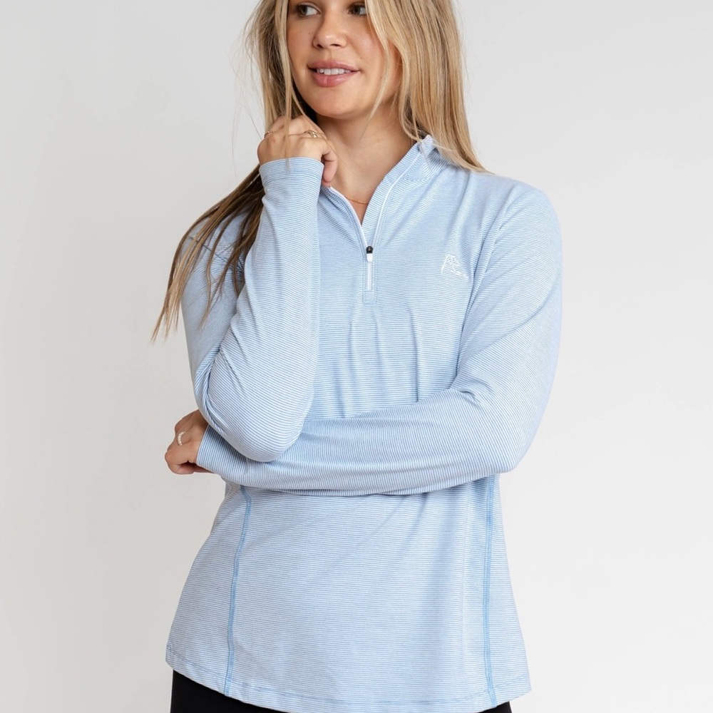 Riva Heather Stripe Performance Q-Zip